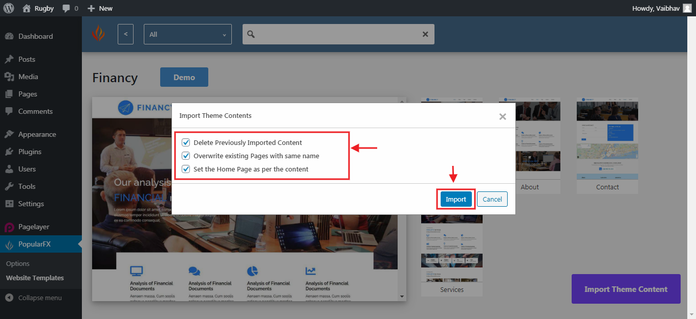 Website Templates Import Page Website Templates Import Page