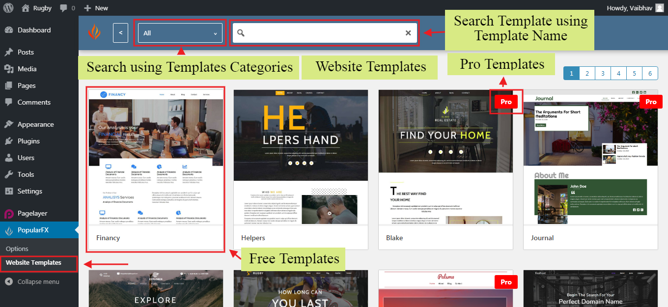 Website Templates Page Website Templates Page