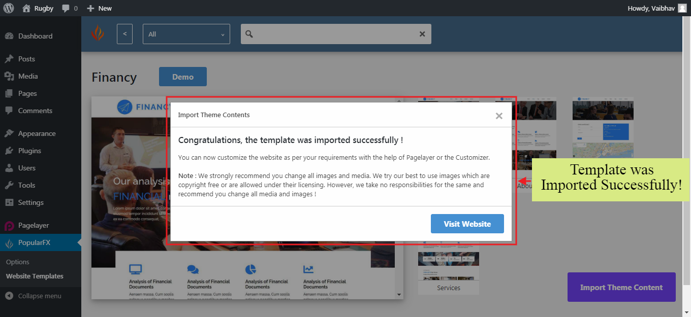 Website Templates imported Website Templates imported
